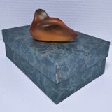 Zoomorphic paperweight crystal duck saint-louis v.rybalchenko design signed
