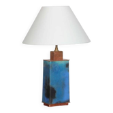 Lampe à poser en métal émaillé des années 1950