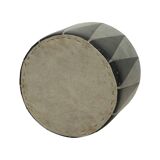 Round Vintage Pouf Gray Black Two-tone Skai Sixties