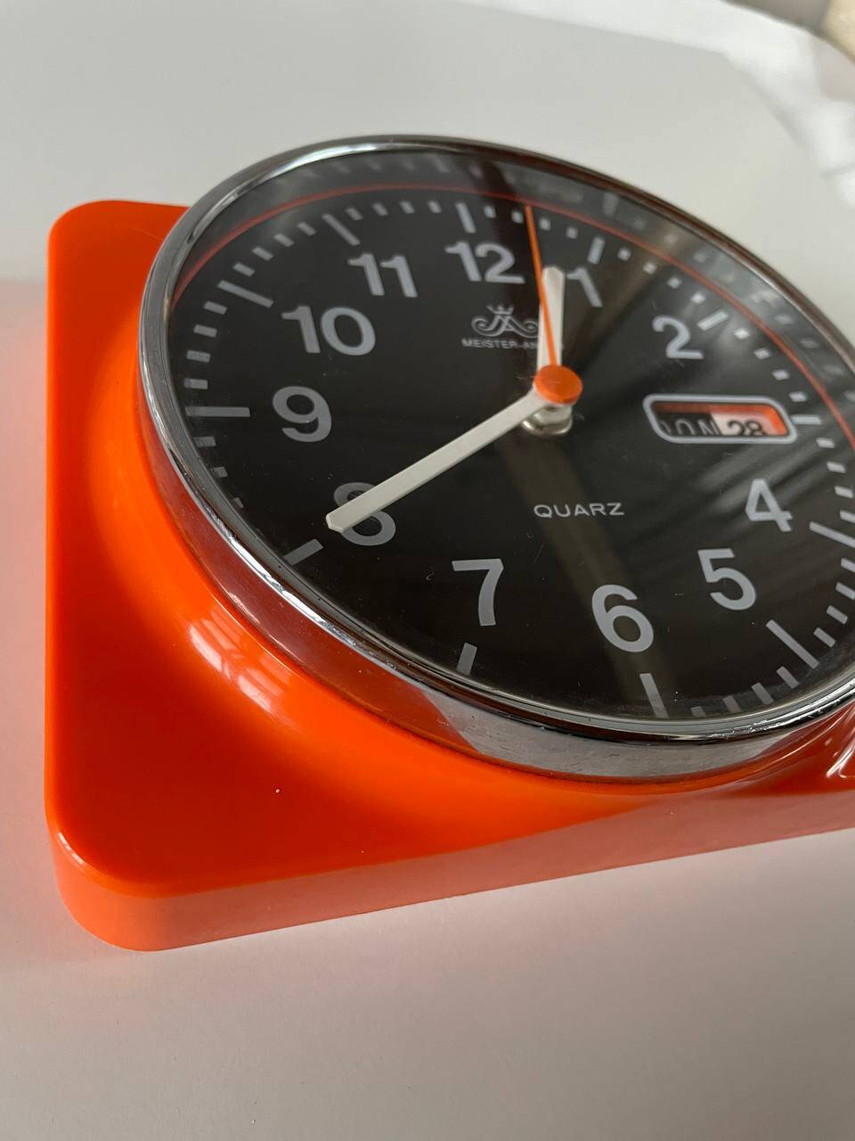 Vintage Orange Clock from Meister-Anker