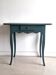 Table ancienne esprit gustavien peinte en vert foncé à tiroir