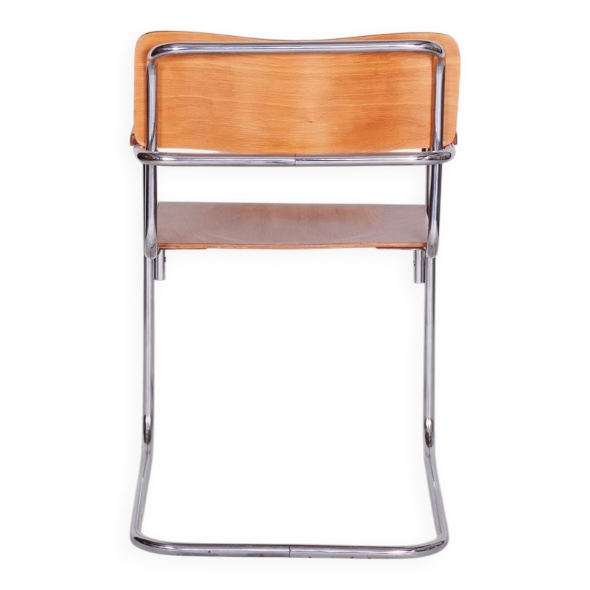 Bauhaus Armchair in Chrome & Beech attributed to Mücke-Melder, 1930s