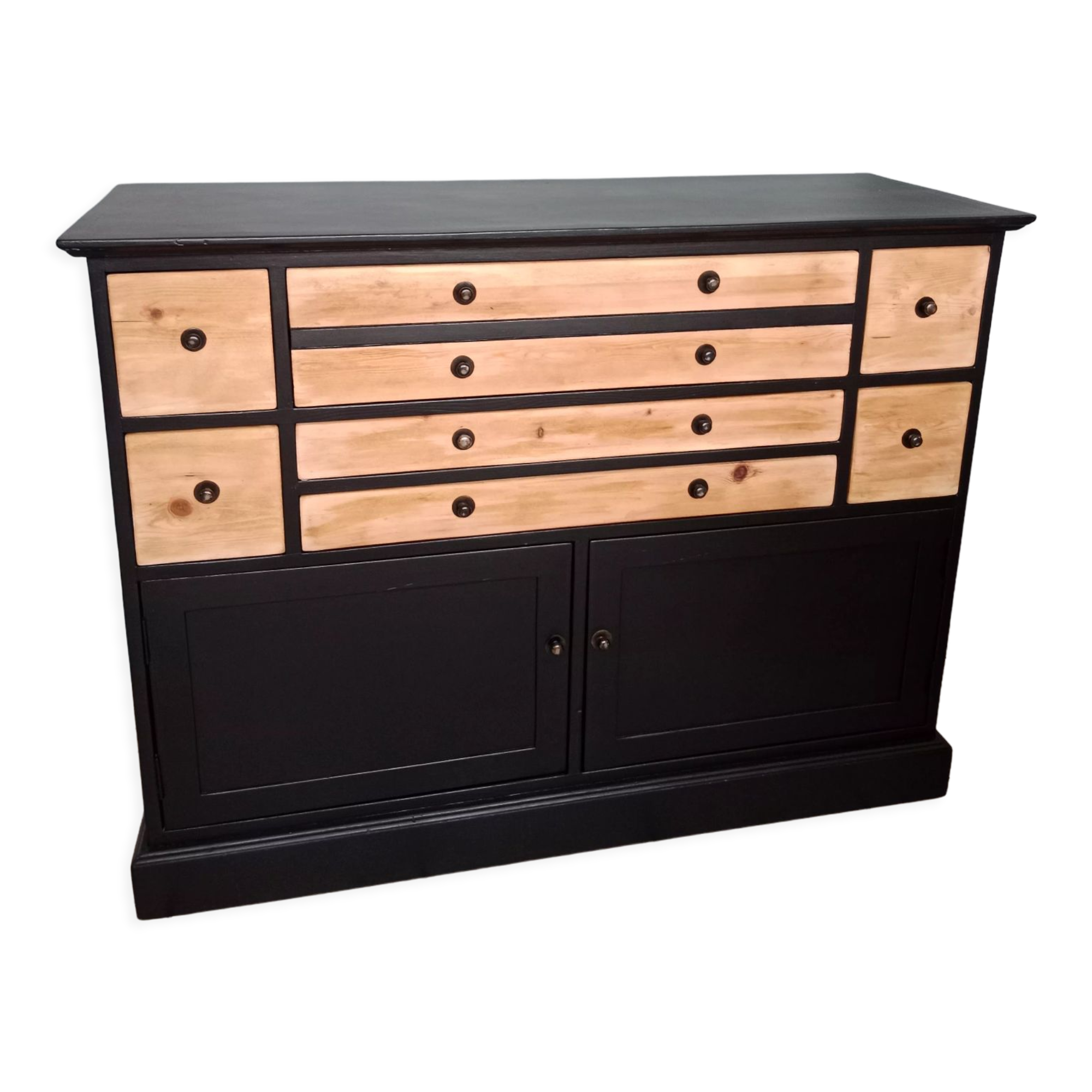 Buffet commode chiffonnier bois bahut meuble rangement tiroir bar bois industriel scandinave vintage