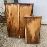 Solid wood farmhouse dining table with 2 drawers early 1900