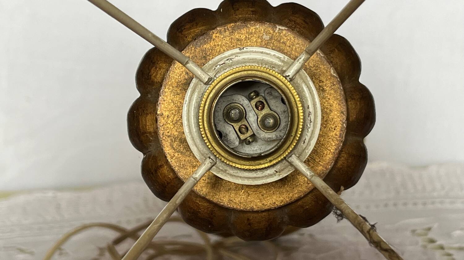 Vintage wooden table lamp