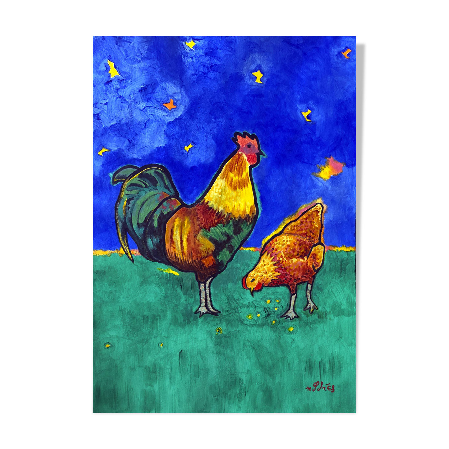 Rooster at dawn
