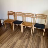 Set of 4 ribbed fabric chairs