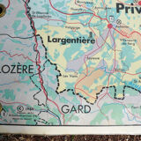 Old school vintage MDI Rhône-Alpes map