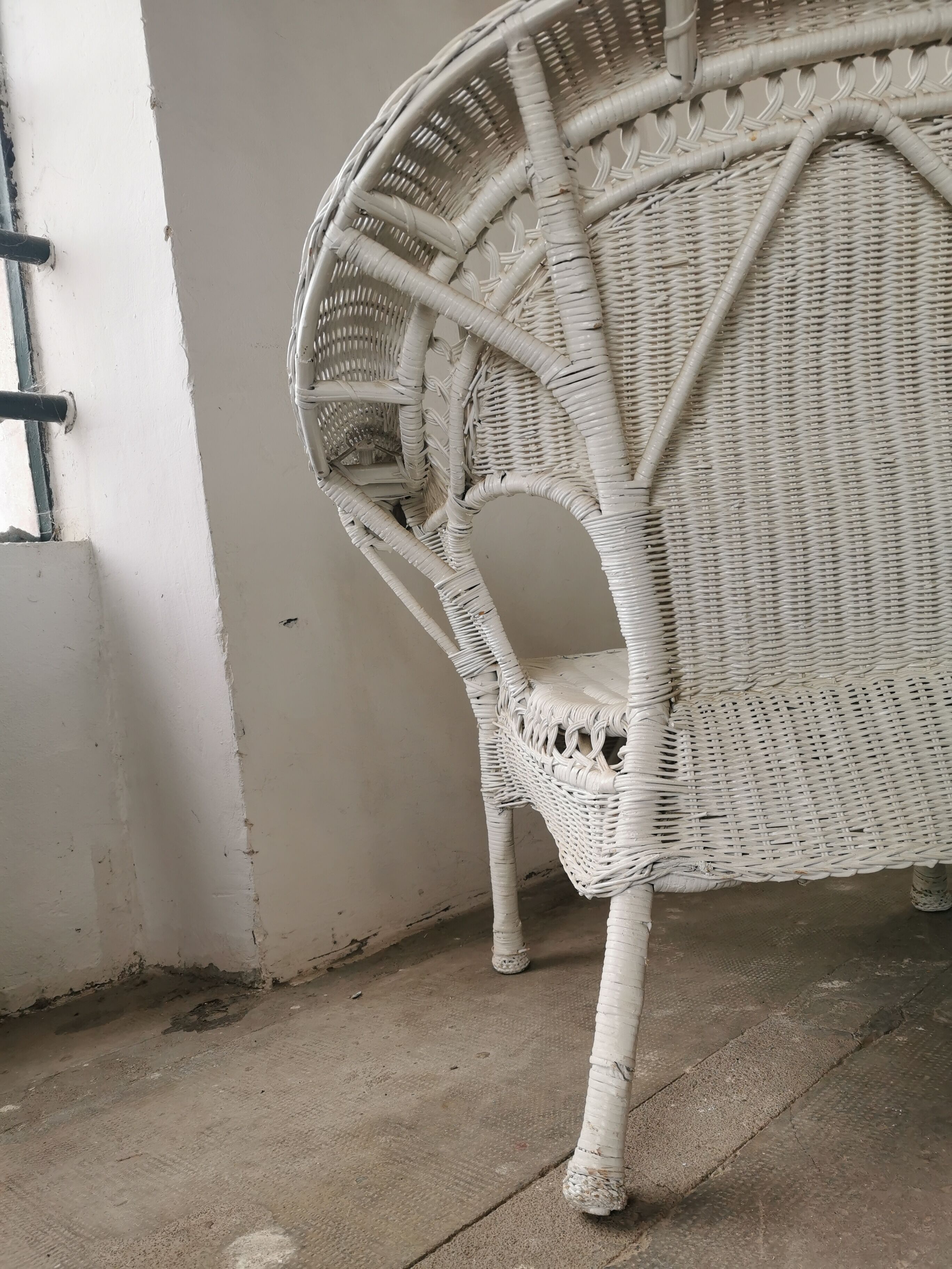 Wicker bench, rattan