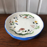 Lot dessert plates Birds of Pardadis Gien