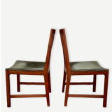 Pair of Scandinavian teak and velvet chairs 1960