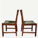 Pair of Scandinavian teak and velvet chairs from the 1960s.