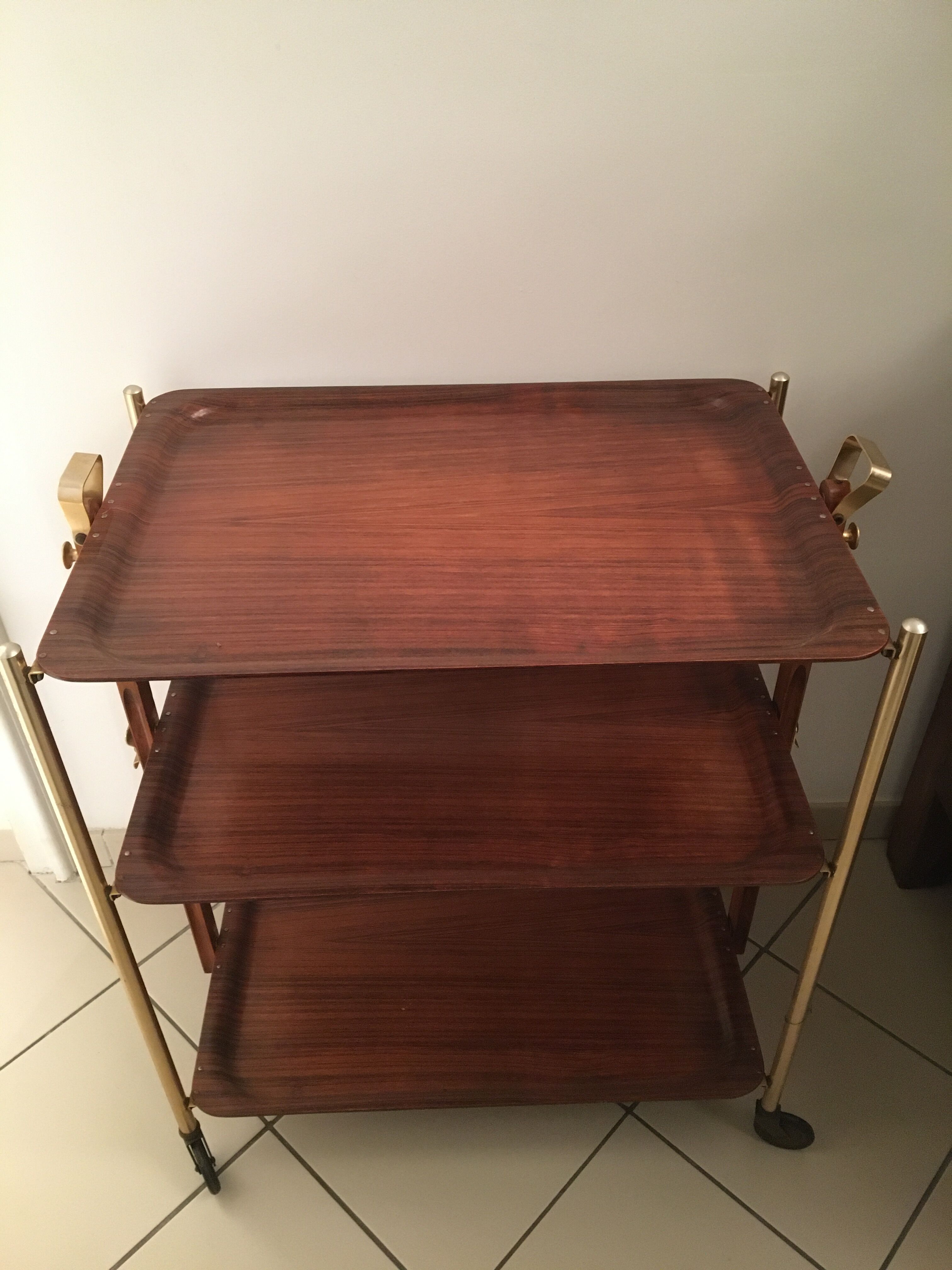 Vintage folding and rolling table