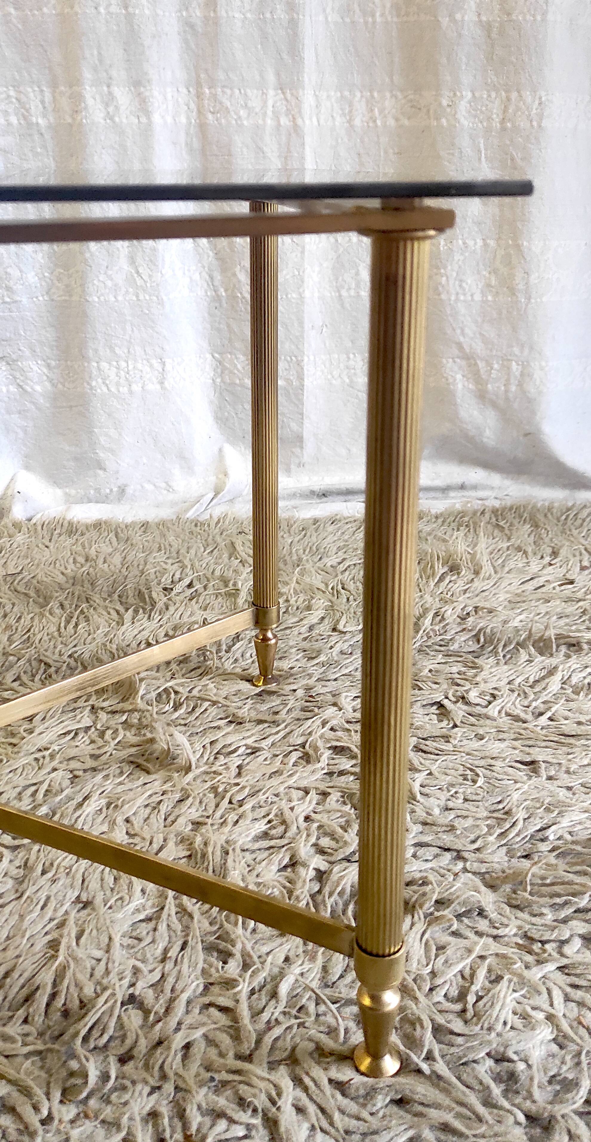 Brass coffee table and smoked glass 60s/70s