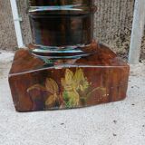 Large ceramic vase on a column, 1.49 meters tall, circa 1900, in its original condition.