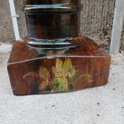 Grand Vase sur colonne en céramique 1.49 mètre époque 1900 en l'état.