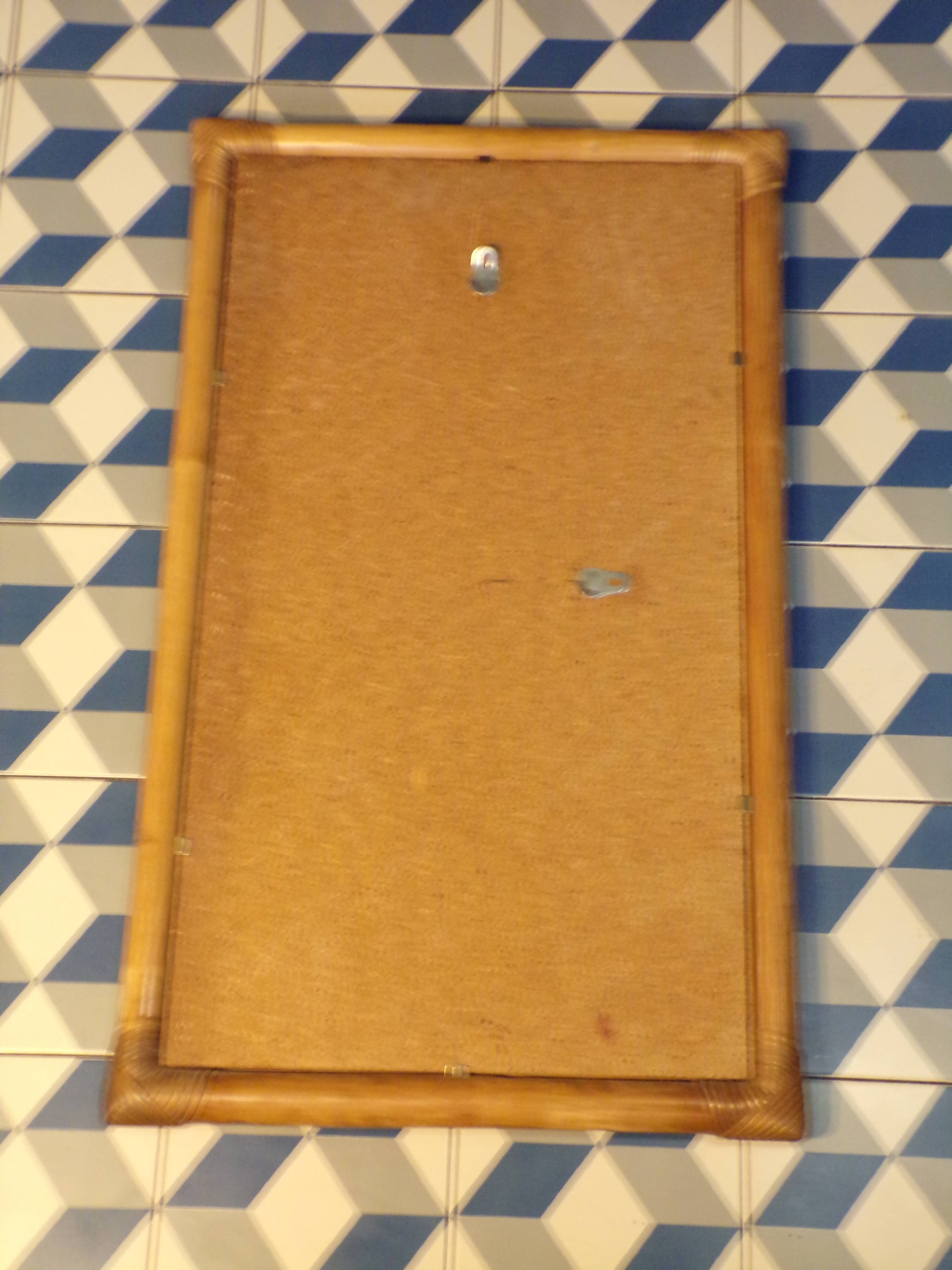 Vintage bamboo and rattan mirror 48X80cm