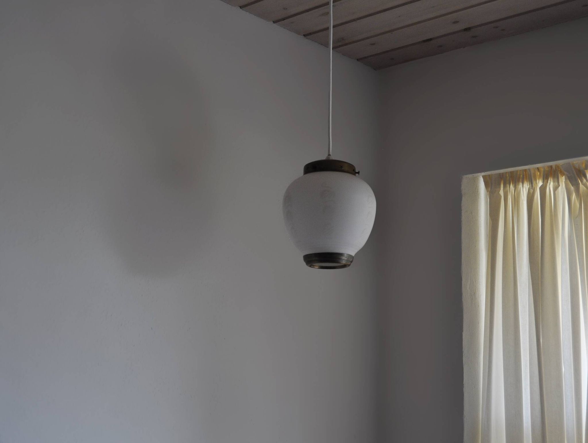 Scandinavian Art Deco Opaline Glass Pendant Lamp, 1930-40s