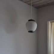 Scandinavian Art Deco Opaline Glass Pendant Lamp, 1930-40s