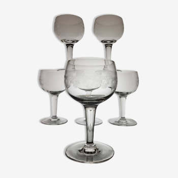 6 wine glasses Early 20th century