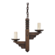 Wooden pendant light, vintage pendant light, 2-light wooden hanging lamp, Gothic