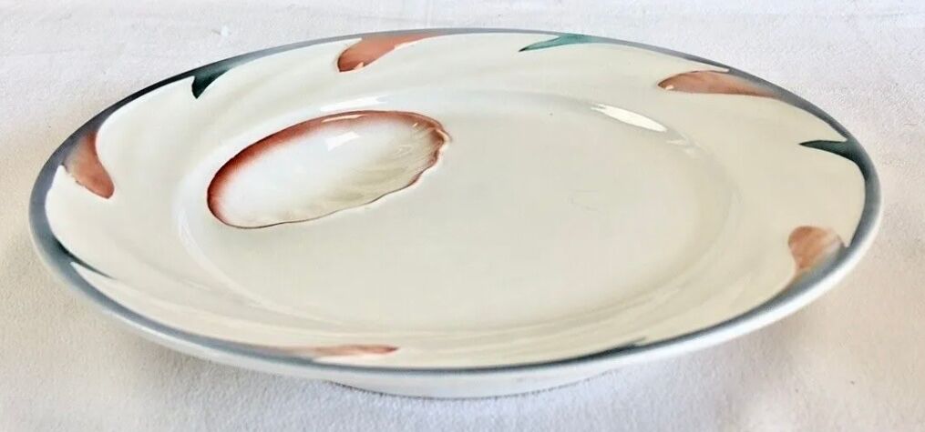 Set of 6 old Digoin Sarreguemines asparagus slushie plates