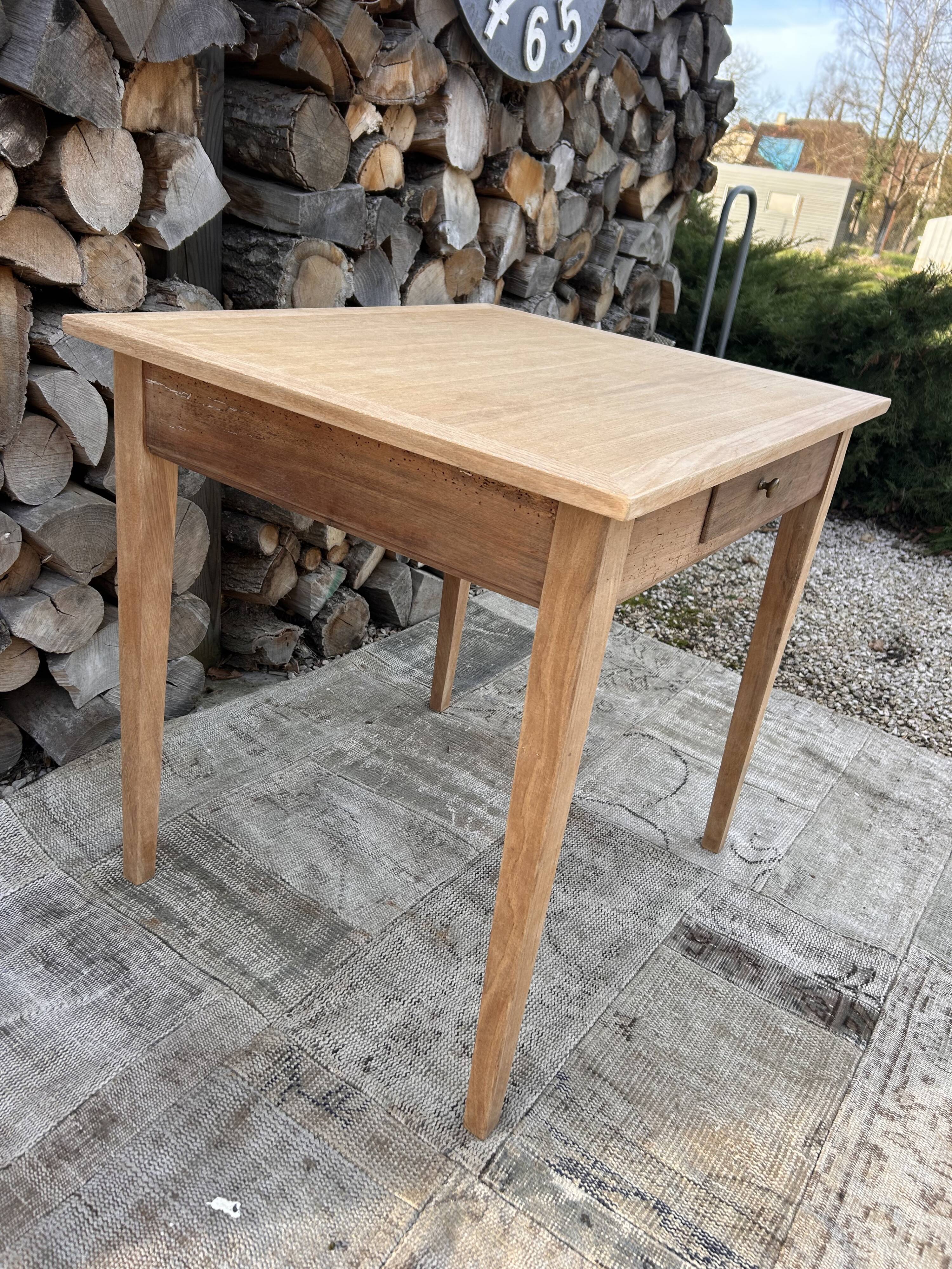 Renovated wooden farmhouse table