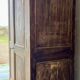 The antique patinated wardrobe