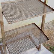 Industrial zigzag shelf in perforated metal