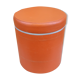 Pouf coffre seventies en skaï orange