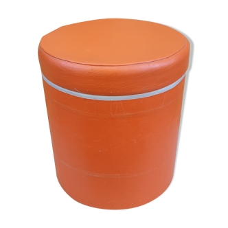 Pouf chest seventies in orange skaï