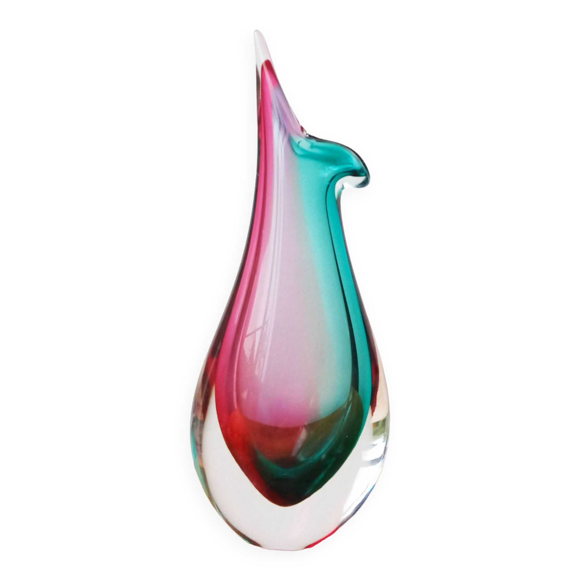 Sommerso Vintage Murano Glass Vase