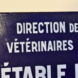 Enamelled plate "veterinary directorate of the lower rhine"