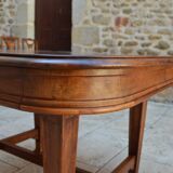 Extendable Art Nouveau table in carved walnut, circa 1900