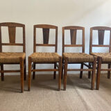 Suite de 6 chaises à corde milieu de siècle 1950