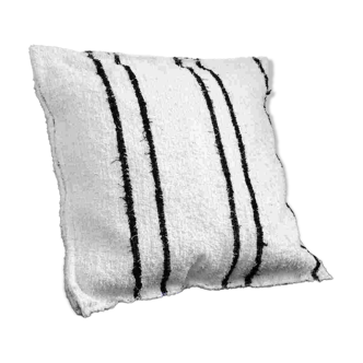 Housse de coussin artisanale en coton recyclé tissé main