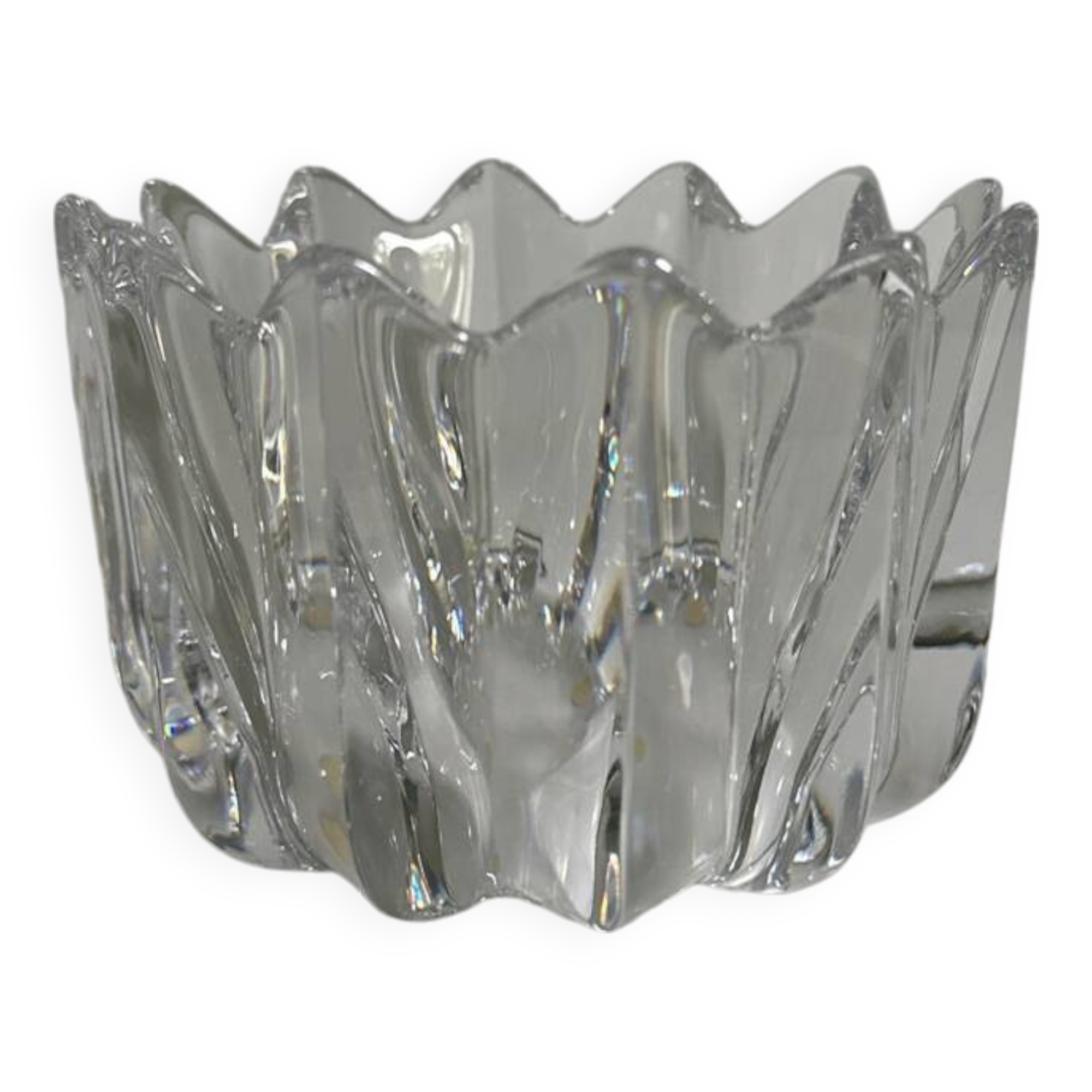 Scandinavian vintage Orrefors crystal flower bowl