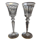Set Of Two Large Saint Louis "Excellence" Glasses, 24.9 cm Tall