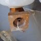 Pair of vintage 1960 wood/glass wall lights