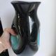 free-form design vase in black and blue ceramic from the 70s