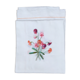 Rectangular tablecloth 160 x 240cm embroidered flowers "sweet peas"
