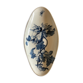 Dish raviots in Gien earthenware 19th decoration Summer blue black