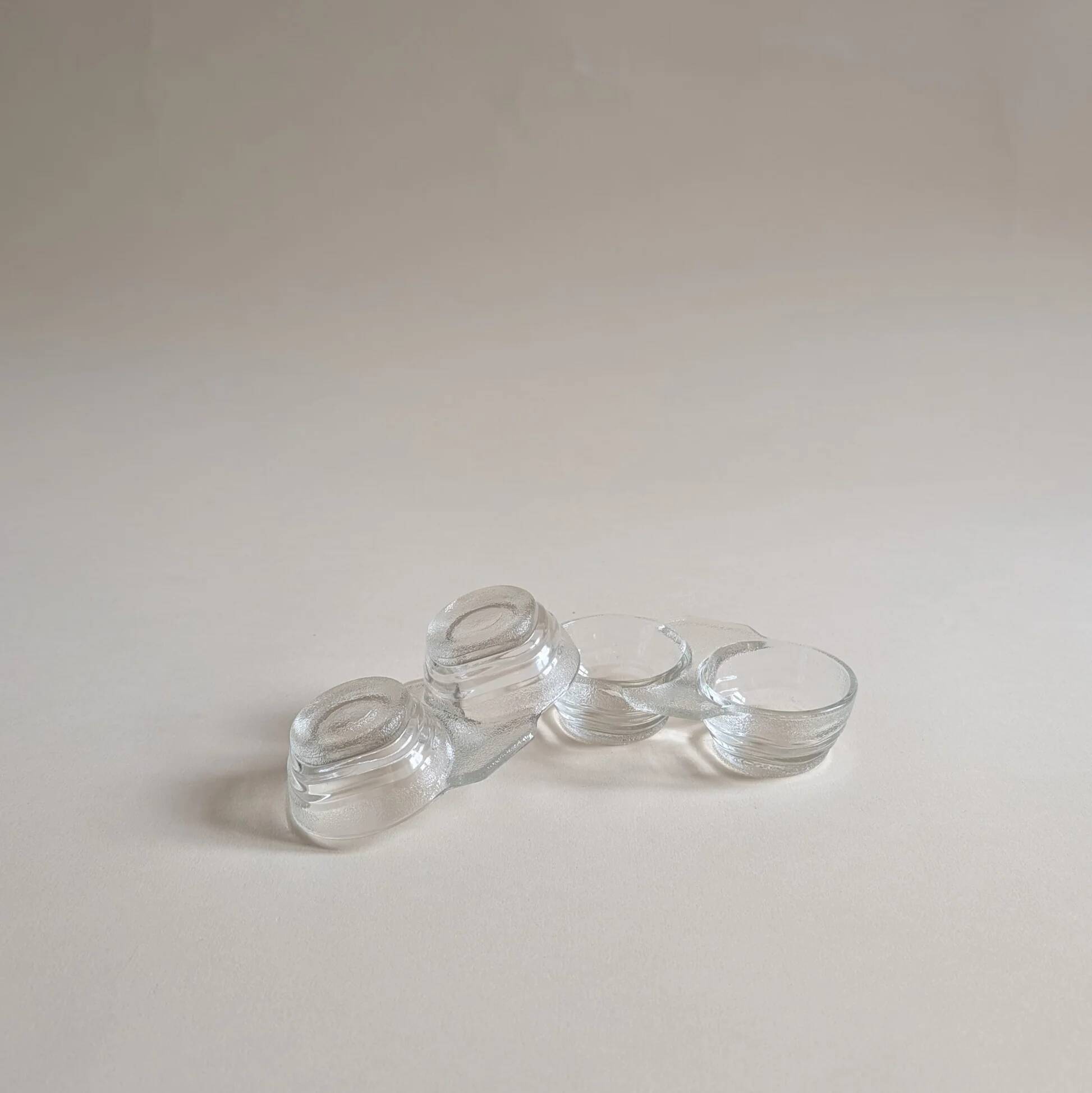 Pair of glass salt and pepper shakers