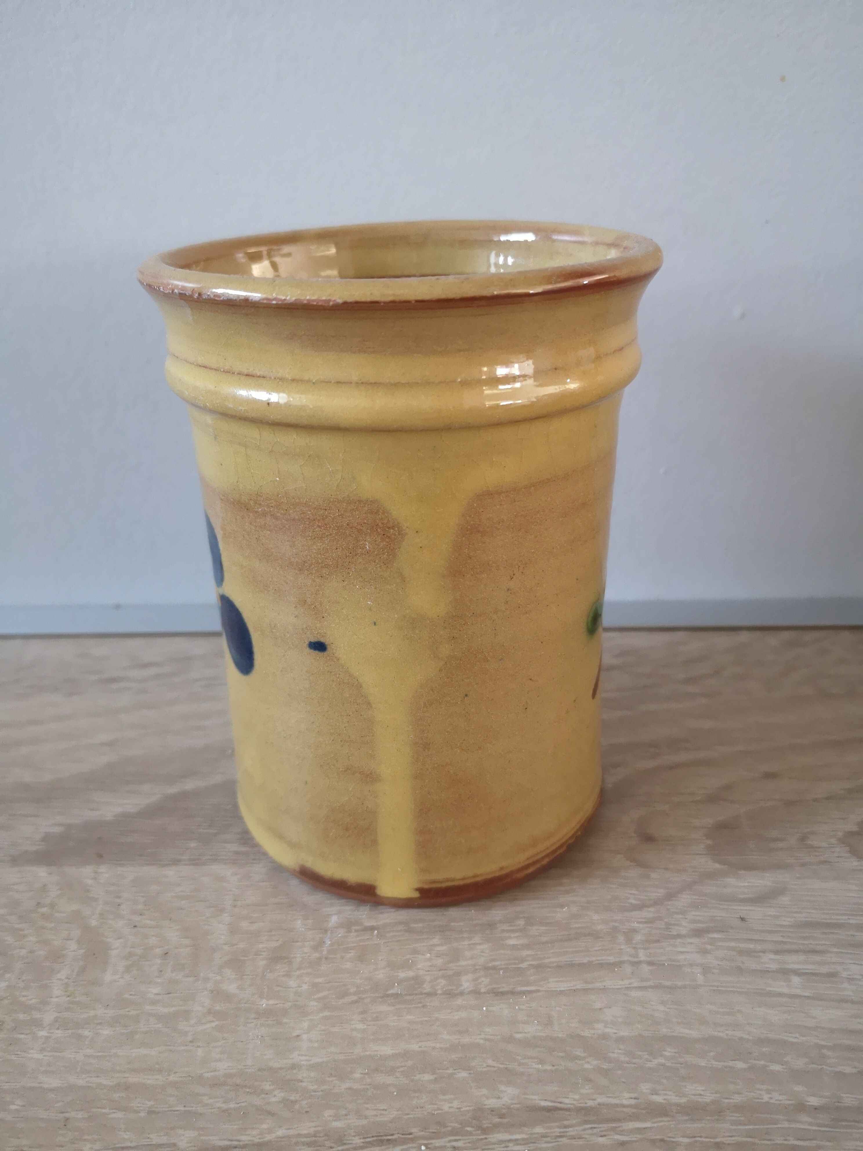 Hand-painted utensil pot