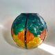 Small round Art Deco vase in painted glass.