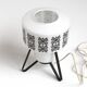 Vintage bedside lamp in opaline and lacquered metal.