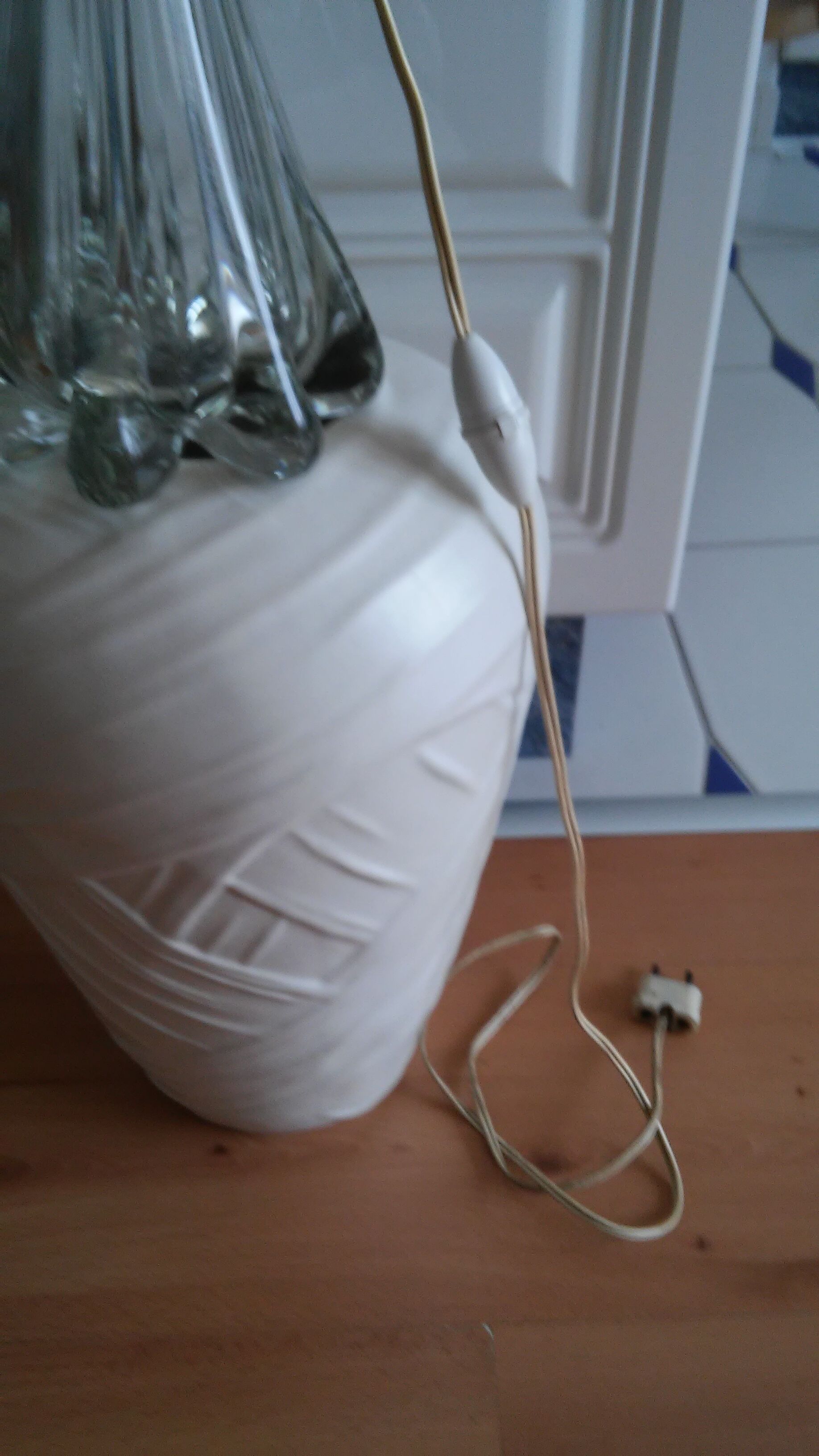 Glass lamp foot