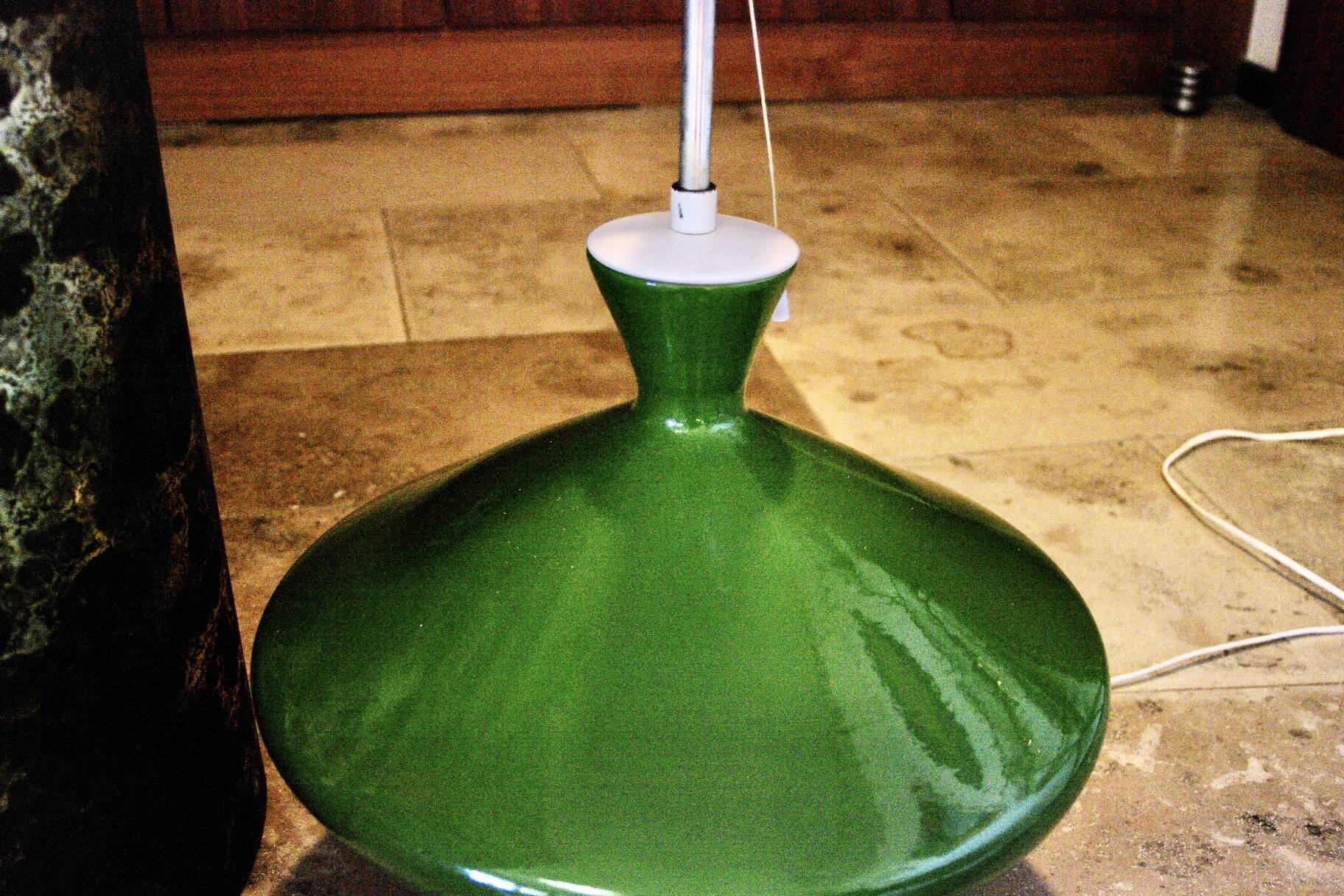 Vintage toupie floor lamp in ceramic from temde switzerland 1960