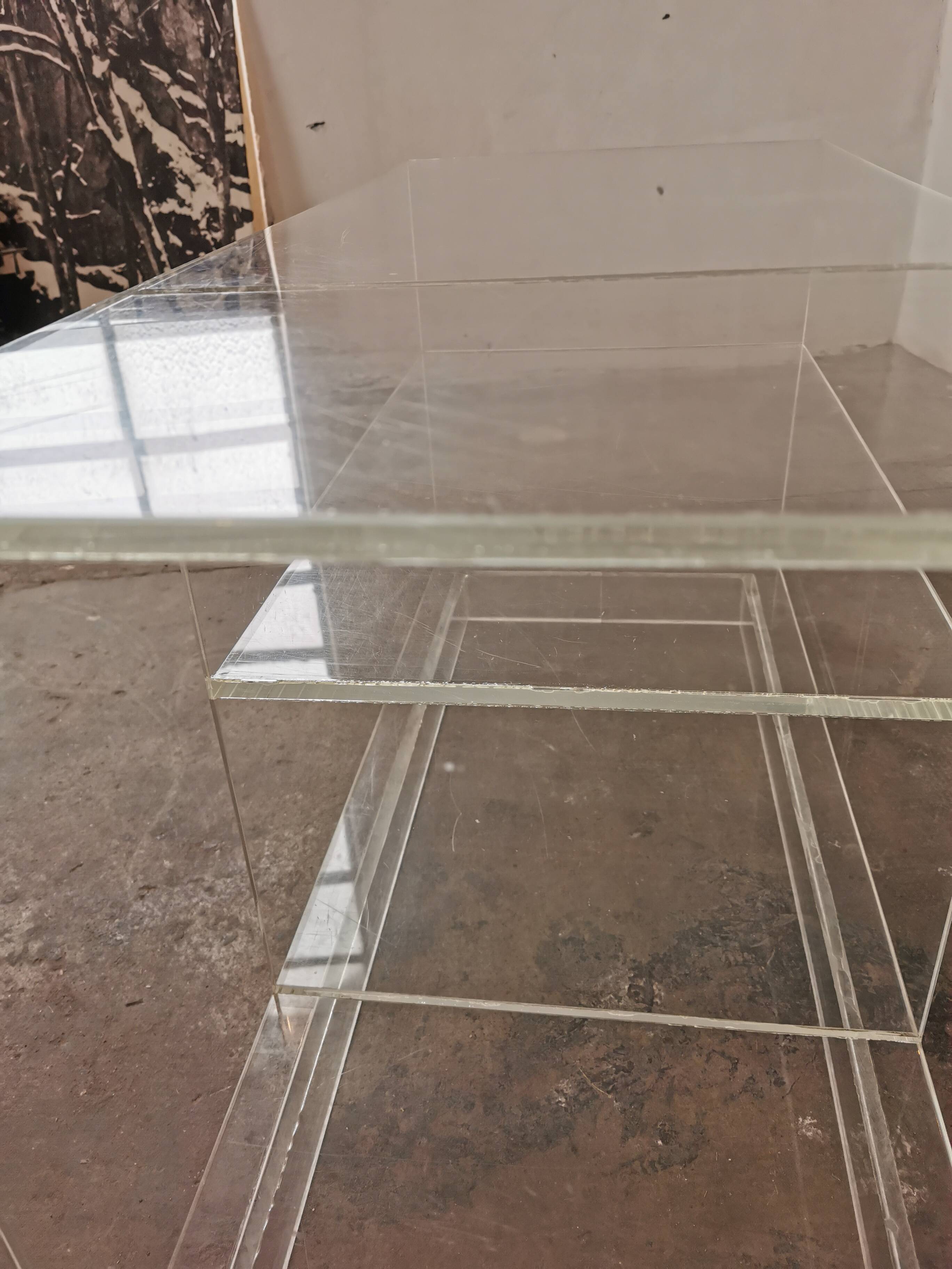 80s plexiglass hi-fi furniture shelf