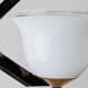 White Murano Glass Ceiling Lamp with Gold Metal Trim – 1980s Italian Vintage Triangular Chandelier